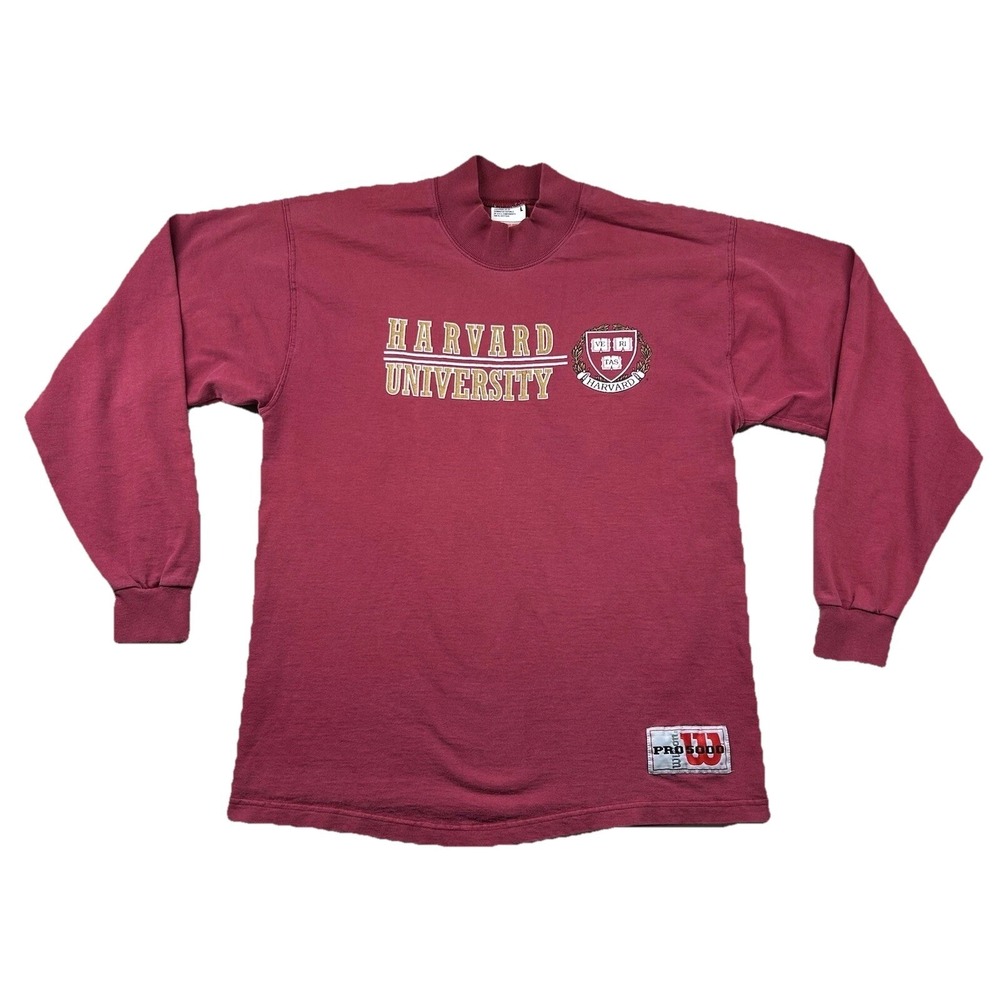 Vintage Wilson Harvard Shirt Mens L Univeristy Ivy League Crest Tennis Mock 90s